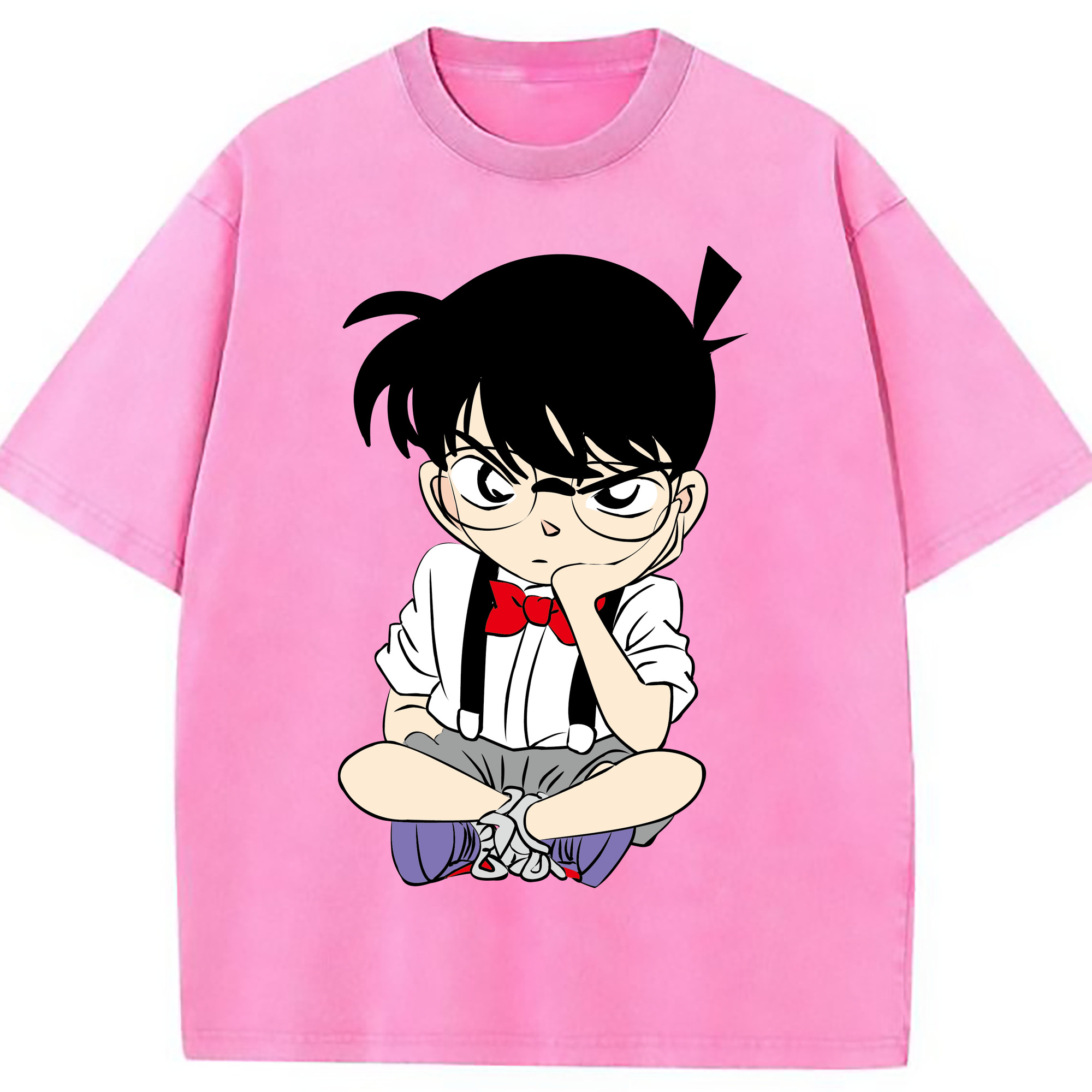 （画像用） 名探偵コナン 江戸川 コナン Detective Conan Conan Edogawa 綿100% ヴィンテージ風 半袖Tシャツ（フロントプリント）